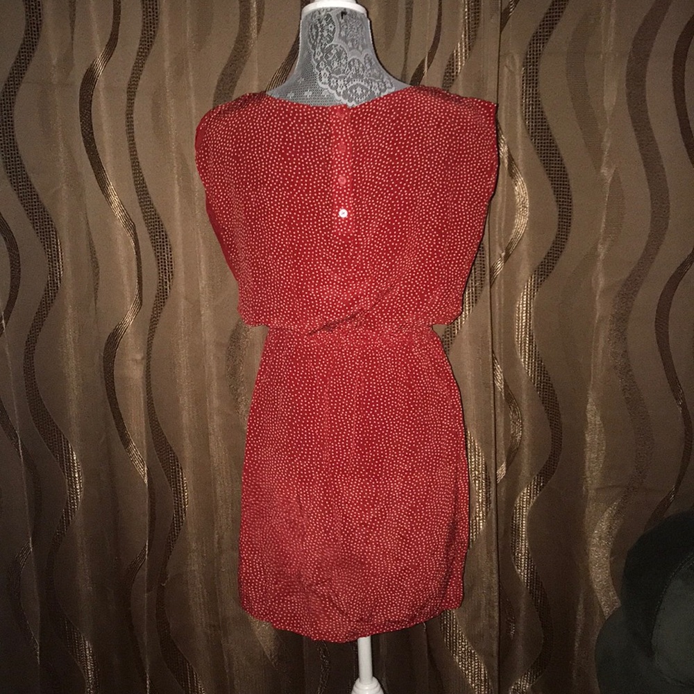 Urban Outfitters No. 6 100% Silk Retro red stripe dotted cream Dress - Picture 3 of 11